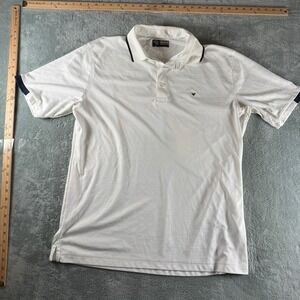 Callaway Mens Opti-Dri Golf Polo Shirt White Striped Short Sleeve Size Large